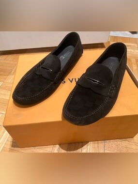 Louis Vuitton Black Suede Bit Loafers